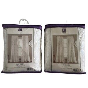 Lush Decor Ruffle Diamond Curtains White 54x84 Set of 4 Panels Cottage Ruffle